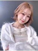 ナチュラルくびれヘア 透け感バング くびれ巻き S1212