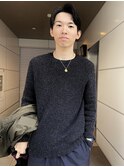 ワイルドアップバングスキンフェードアイロンパーマ爽やか