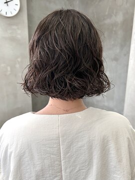 テトヘアー(teto hair) ボブパーマ くるくるウェーブ ニュアンスパーマ ベージュ