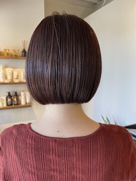 リュンヌ 門前仲町(lune) 切りっぱなしボブハイライトベージュカラーショートレイヤーロブ