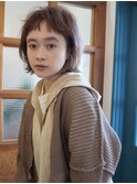 切りっぱなしボブ/ミニボブ/丸くないボブ/ヘーゼルベージュ