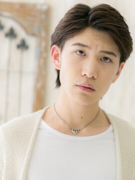 トニーアンドガイ メン 与野駅前店(TONI&GUY MEN) 20代30代七三オールバックダークブラウン刈り上げショートk与野