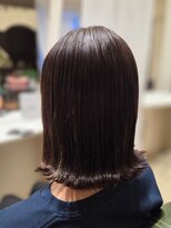 ヘア アンド ブライダル ノア(hair&bridal noah)&nbsp;艶ボブ外ハネナチュラルストレートまとまり天使の羽黒髪
