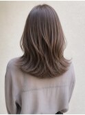 アッシュグレージュ　グレージュ　ブリーチなし　透明感　表参道