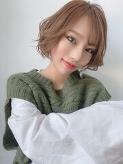 小顔可愛いひし形ショートボブ