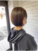 丸みショート/前髪/顔周りカット/濱崎優/透明感カラー