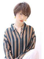 オーロ 緑地公園店(ORO)&nbsp;ことりベージュネイビーカラー毛先パーマ小顔ワンサイドショート