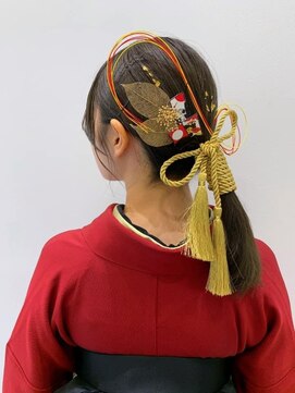 トルネード(TORNADO) 袴ヘア振袖ヘア成人式ヘアセット水引きヘア金箔ヘアラメ K0822