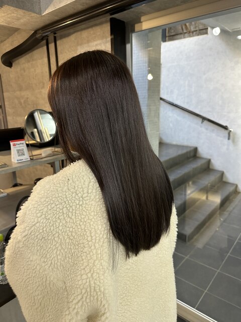 髪質改善/切りっぱなしボブ/エアリーロング/美髪/ピンクブラウン