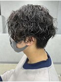 メンズパーマセンターパートマッシュツイストスパイラルパーマ