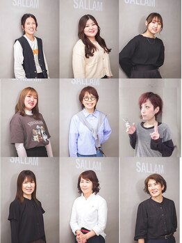 サラームツジ(SALLAM TSUJI)の写真/【オトナ女子の髪のお悩み解決】幅広い世代の女性スタイリスト在籍中◎女性同士だから相談しやすい！