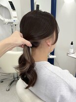●インナーカラーミルクティーベージュシルバーイヤリングカラー