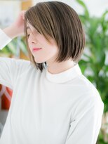 レアワンハナレ センター北美容院(lea/1 HANARE)&nbsp;センター北/髪質改善/オリーブベージ×オンブレの前下がりボブg