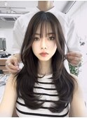 韓国ヘア/レイヤースタイル/ワンカール/フェミニンロング