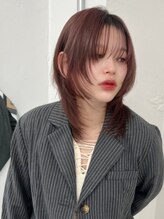 ハニーシブヤ(HONEY shibuya) フェイスフレーミングレイヤー　カシスピンク　ウルフレイヤー