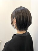 ミニショートウルフ.くびれヘア.黒髪.暗髪カラー