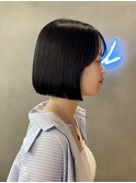 ミニウルフレイヤーカット顔周り前髪韓国ショートボブ/横浜