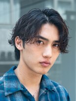 韓国マッシュウルフ緩めシャドウパーマルーズパーマ20代原宿