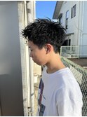 ピンパーマツイストスパイラルパーマショートヘアー
