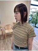 20代30代40代大人可愛い耳かけアッシュブラウンストレートロブ