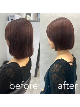 ヘアサロン ドットプラス 町田店(dot. plus) 【中西里美】ラインボブ／修正ボブ／ダークレッド