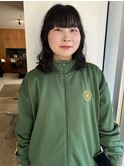 ニュアンスパーマ　黒髪　ワイドバング