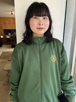 ディグス(DIGS)&nbsp;ニュアンスパーマ　黒髪　ワイドバング