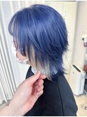 シルバーに色落ちするラベンダーブルー☆インナーホワイト
