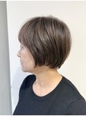 着物ヘア/ダークアッシュ/ミディアムレイヤーカット/天王町NT11