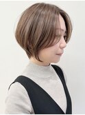 say.ショートボブひし形ショートダークレッドデザインカラー
