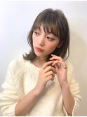 地毛風黒髪×ミディアムレイヤー