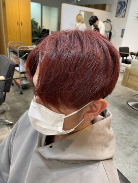 エルオム(EL.HOMME) センターパート×【パープルレッド】