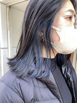 インビテーション(invitation) インナーカラー・イヤリングカラー・ブルー・ネイビー