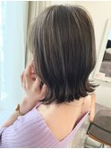 ミディアムボブ＊インナーカラー＊パープルアッシュ
