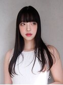ストレートヘア_斜めバンググレージュカラー_29405