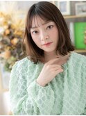 アースカラー韓国風前下がり小顔ウェットヘア