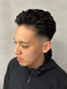 ソアー 新大阪(SOAR) 爽やかアップバングアッシュブラックナチュラルパーマ【新大阪】