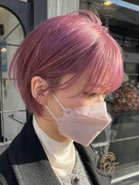 カムジーヘッドカミノウラ(COMEGHEAD KAMINOURA)&nbsp;ダブルカラーピンクベージュベージュカラーケアブリーチミニボブ