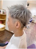 メンズスパイキーショートホワイトシルバー10代20代30代40代