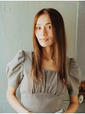 前髪なしレイヤーロング