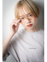 カバーヘア イヴ 戸頭店(COVER HAIR EVE) 艶感ハイトーンカラー小顔補正カット丸みショートv戸頭10代20代