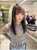 コントラストカラー　レイヤーカット　ポイントブリーチ