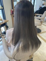 ラビスモア(Lovis moa)&nbsp;縮毛矯正/くびれヘア/ハイライトカラー/アプリコットオレンジ