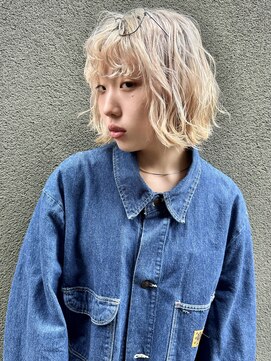 ストア(STORE) ブロンドボブパーマ風アレンジ