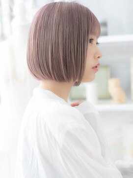 モッズヘア 越谷(mod's hair) 小顔ミルクティーピンク切りっぱなしボブディA1越谷10代20代30代