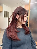 ソルバイシェス(SOL by shes) 暖色ワインレッドカラー×レイヤーカット