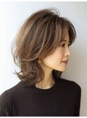 ミディアムレイヤー白髪染め白髪ぼかしカラー 40代50代60代