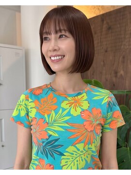 零秒女髪 千里丘店 美髪を叶える艶カラーの上品ミニボブ髪質改善艶髪髪質改善カラー