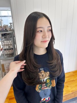 ビューバイネオリーブ 用賀店(Beau'r by neolive) ストレートパーマ縮毛矯正ダークパープル夏ミルクブラウン[用賀]