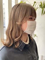 アン(Hair make un)&nbsp;【ブリーチ無し】ミルクティーベージュカラー♪♪